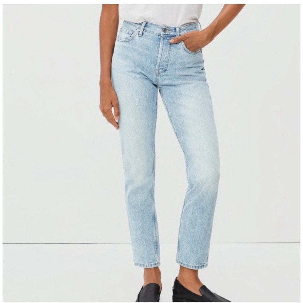 Everlane The 90s‎ Cheeky Jean Womens 31 Light Blue Organic Cotton Straight Leg